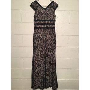 Floor length lace dress